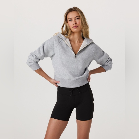 Vuori Sweaters - Vuori Restore Half Zip Hoodie Light Heather Grey